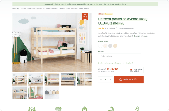 Redesign e-shopu výrobce designového nábytku pro děti.